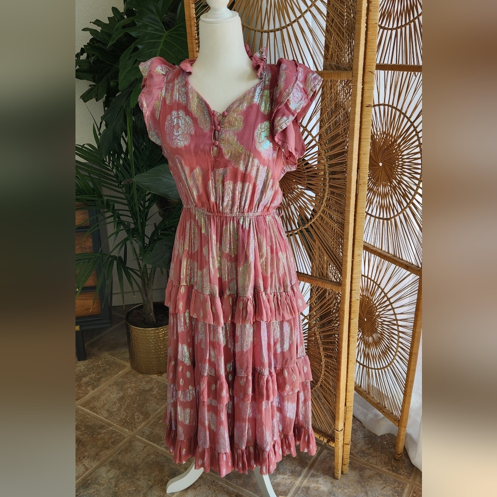 Ollani dress, mauve with iridescent accents, size L
